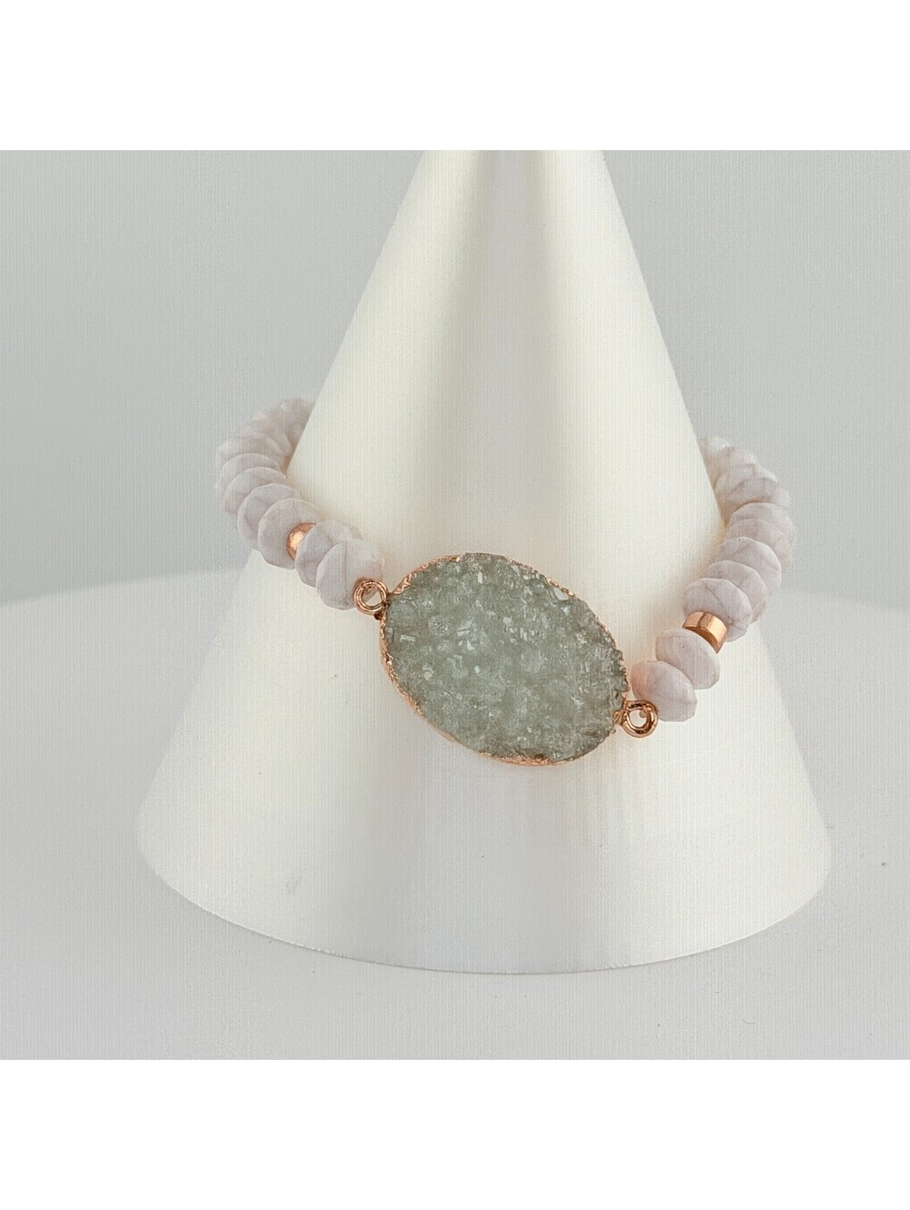 Bomb Party Single Stack Druzy Bracelet - on Rose Gold #31